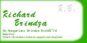 richard brindza business card